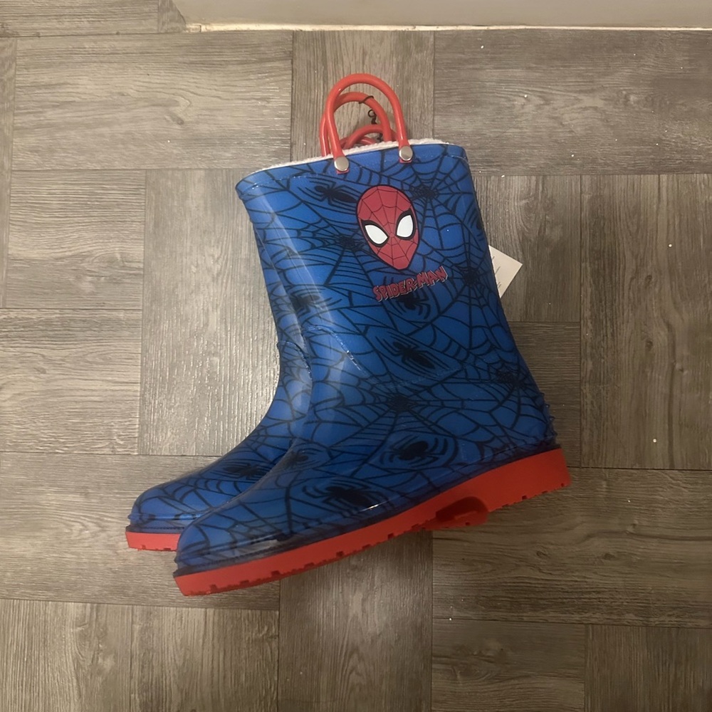 Spiderman Blue and Red Kids Rain Boots